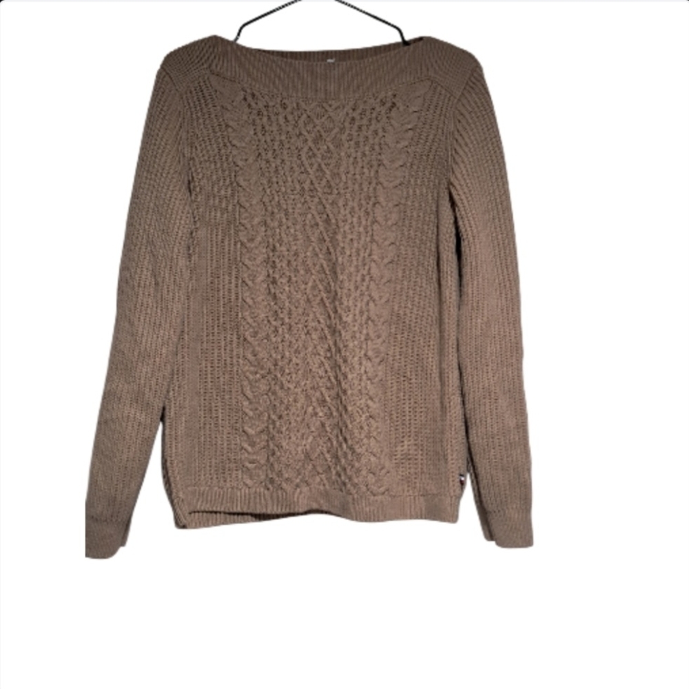 Tommy Hilfiger Beige Cable Knit Sweater For Women - Picture 6 of 13